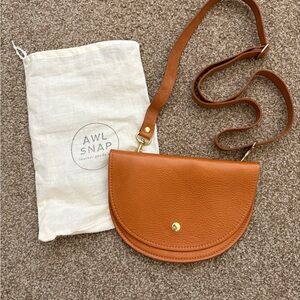 Caramel Tan Leather Crossbody Bag